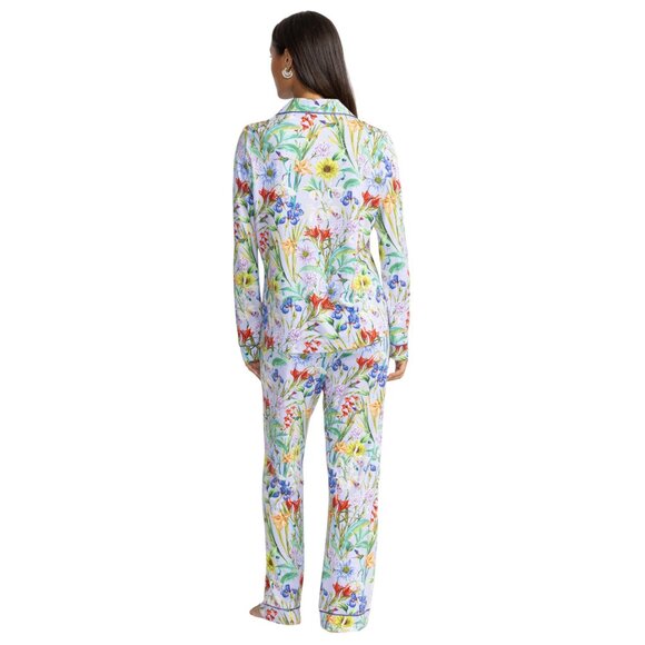 Johnny Was Carly Daphne Pj Set Long Floral Home Lounge Sleepwear Purple 2 pc NEW - Picture 4 of 7